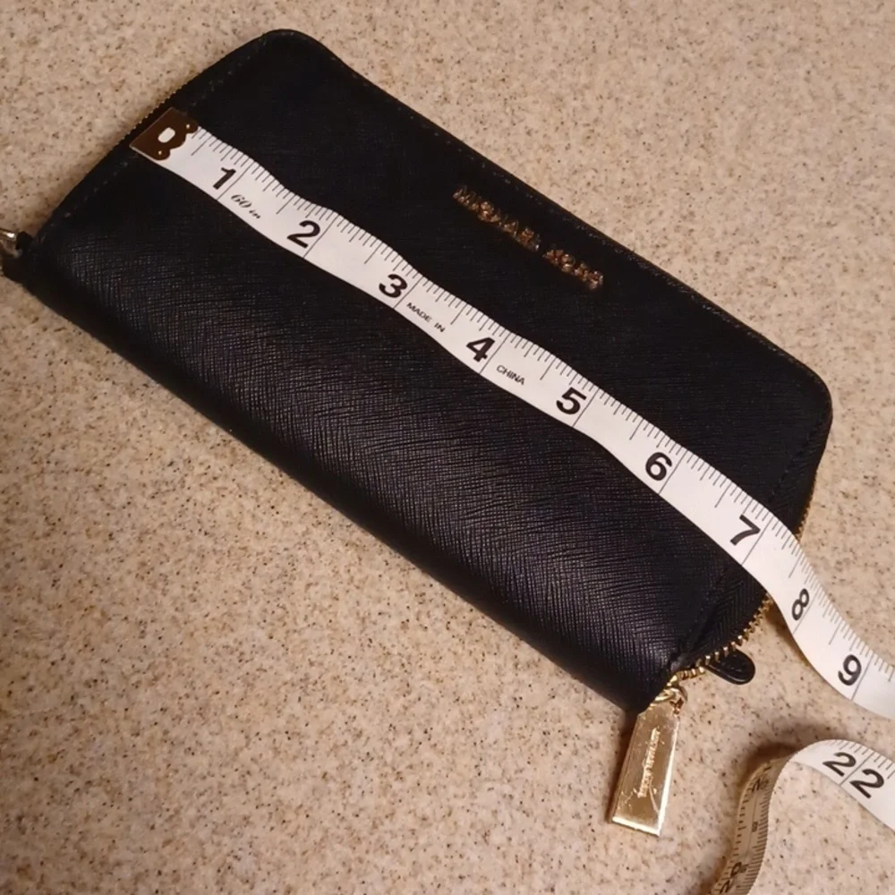 > Michael Kors Black Saffiano Leather Wristlet